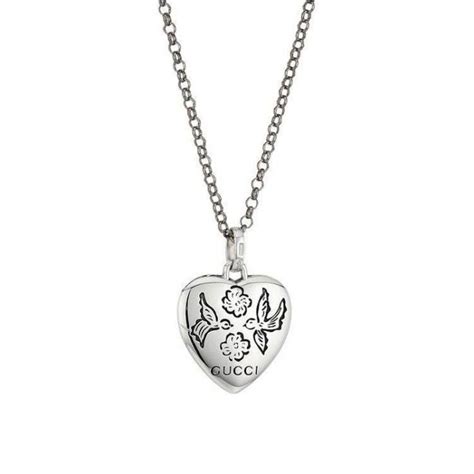 GUCCI Sterling Silver Blind for Love Heart Pendant